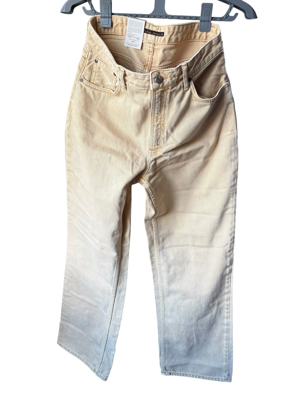 Nudie Jeans Clean Eileen Ochre High Rise Wide Leg Organic Cotton NWT